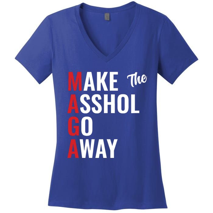 Funny Anti Trump Maga Make The Asshole Go Away Women's V-Neck T-Shirt