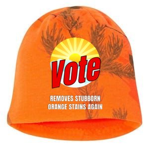 Funny Anti Trump Election Cleaner Vote Against Republicans Kati - Camo Knit Beanie