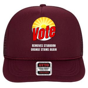 Funny Anti Trump Election Cleaner Vote Against Republicans High Crown Mesh Back Trucker Hat