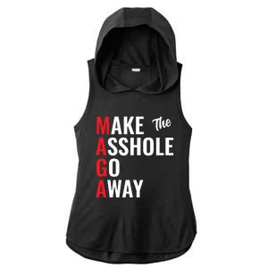 Funny Anti Trump Maga Make The Asshole Go Away Ladies PosiCharge Tri-Blend Wicking Draft Hoodie Tank