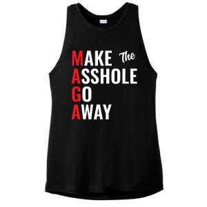 Funny Anti Trump Maga Make The Asshole Go Away Ladies PosiCharge Tri-Blend Wicking Tank