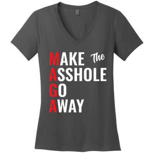 Funny Anti Trump Maga Make The Asshole Go Away Women's V-Neck T-Shirt