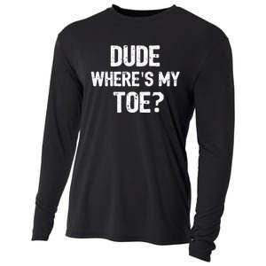 Funny Ampu Toe Prosthetic Leg Joke Gift Cooling Performance Long Sleeve Crew