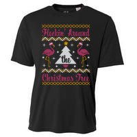 Flockin Around The Christmas Tree Flamingo Christmas Cooling Performance Crew T-Shirt