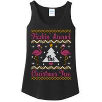 Flockin Around The Christmas Tree Flamingo Christmas Ladies Essential Tank