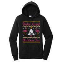 Flockin Around The Christmas Tree Flamingo Christmas Women's Pullover Hoodie