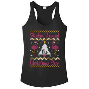 Flockin Around The Christmas Tree Flamingo Christmas Ladies PosiCharge Competitor Racerback Tank