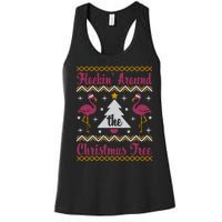 Flockin Around The Christmas Tree Flamingo Christmas Women's Racerback Tank