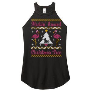 Flockin Around The Christmas Tree Flamingo Christmas Women's Perfect Tri Rocker Tank