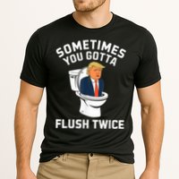 Funny Anti Trump Sometimes You Gotta Flush Twice Cooling Performance Crew T-Shirt