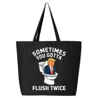 Funny Anti Trump Sometimes You Gotta Flush Twice 25L Jumbo Tote