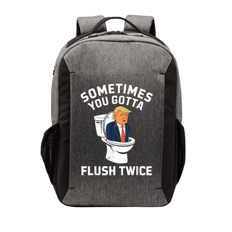 Funny Anti Trump Sometimes You Gotta Flush Twice Vector Backpack