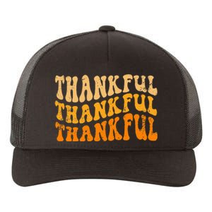 Fall Autumn Thankful Retro Groovy Thanksgiving Family Yupoong Adult 5-Panel Trucker Hat