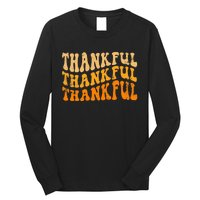 Fall Autumn Thankful Retro Groovy Thanksgiving Family Long Sleeve Shirt