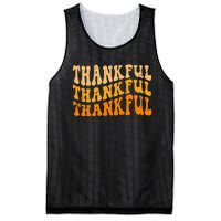 Fall Autumn Thankful Retro Groovy Thanksgiving Family Mesh Reversible Basketball Jersey Tank