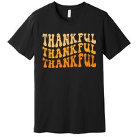 Fall Autumn Thankful Retro Groovy Thanksgiving Family Premium T-Shirt