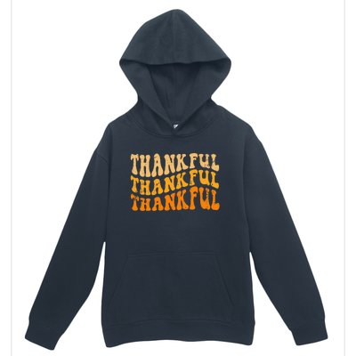 Fall Autumn Thankful Retro Groovy Thanksgiving Family Urban Pullover Hoodie