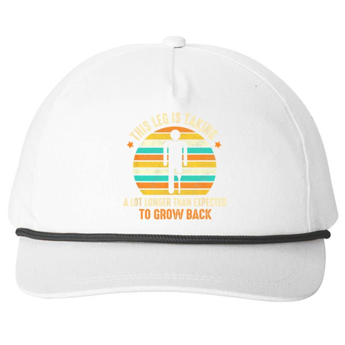 Funny Amputee This Leg Is Taking A Lot Longer To Grow Back Snapback Five-Panel Rope Hat