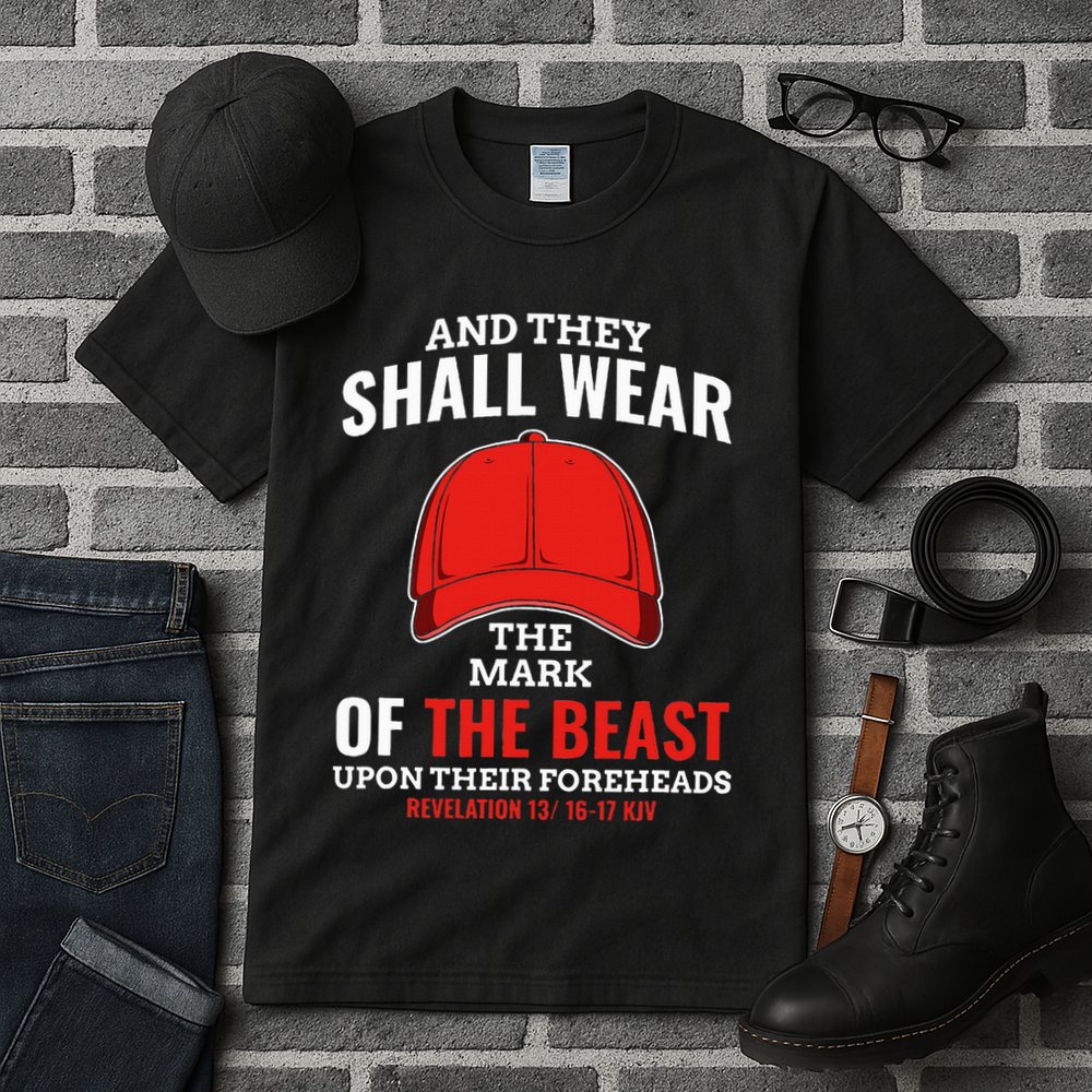 Funny Anti Trump Mark Of The Beast Red Hat Liberal Gift Tall T-Shirt