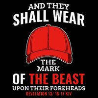 Funny Anti Trump Mark Of The Beast Red Hat Liberal Gift Tall T-Shirt