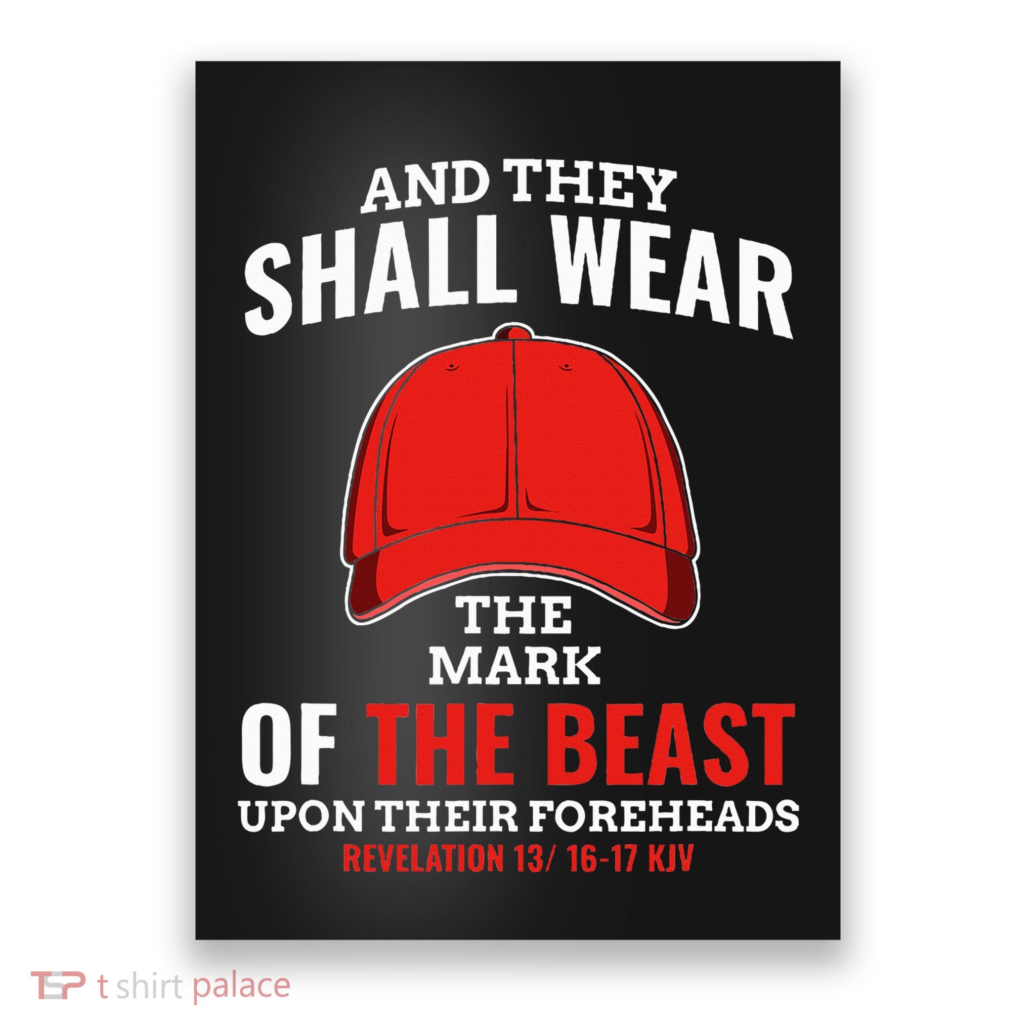 Funny Anti Trump Mark Of The Beast Red Hat Liberal Gift Poster