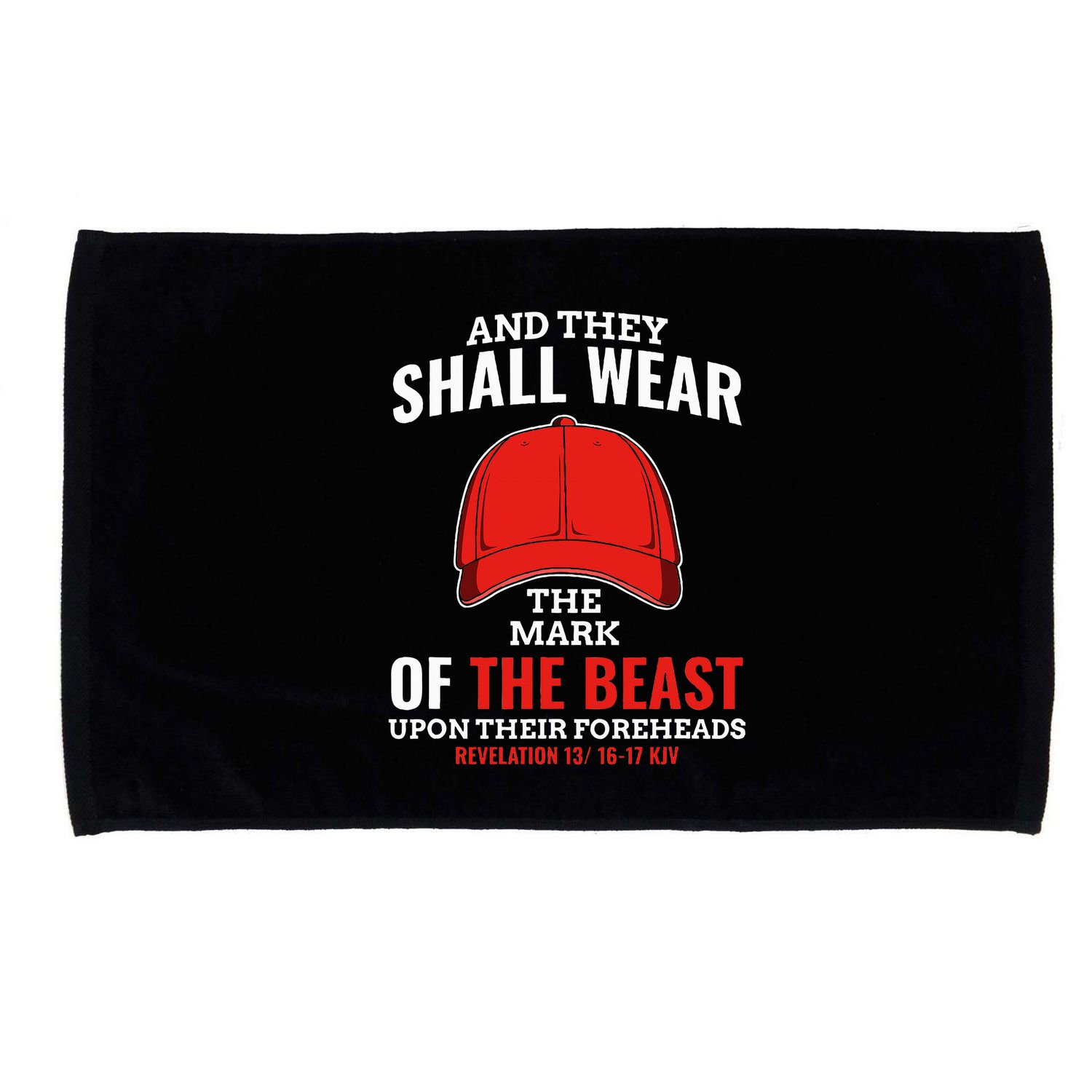 Funny Anti Trump Mark Of The Beast Red Hat Liberal Gift Microfiber Hand Towel