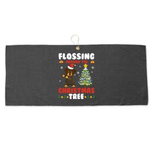 Flossing Around The Christmas TreeDachshund Christmas Gift Large Microfiber Waffle Golf Towel