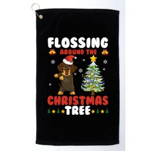 Flossing Around The Christmas TreeDachshund Christmas Gift Platinum Collection Golf Towel