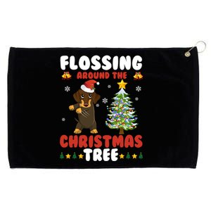 Flossing Around The Christmas TreeDachshund Christmas Gift Grommeted Golf Towel