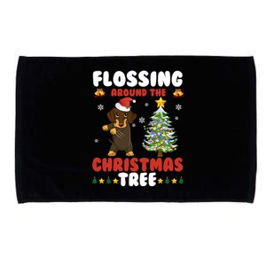 Flossing Around The Christmas TreeDachshund Christmas Gift Microfiber Hand Towel