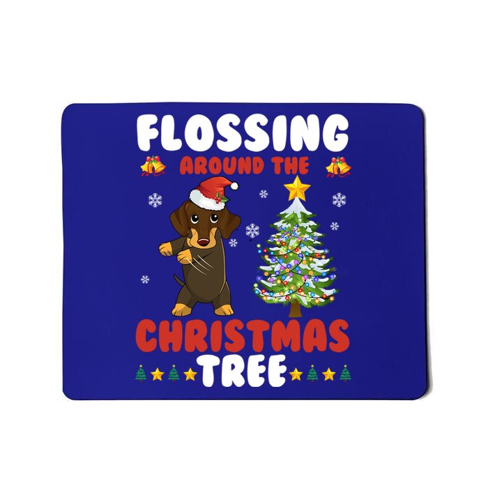 Flossing Around The Christmas TreeDachshund Christmas Gift Mousepad