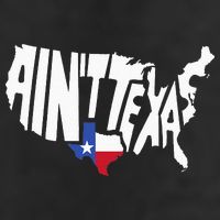 Funny Aint Texas USA Map Proud Texan 7 Panel Mesh Trucker Snapback Hat