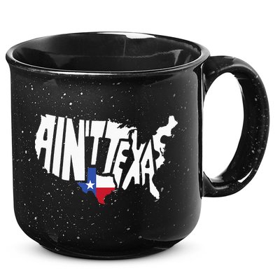 Funny Aint Texas USA Map Proud Texan 15oz Campfire Ceramic Mug