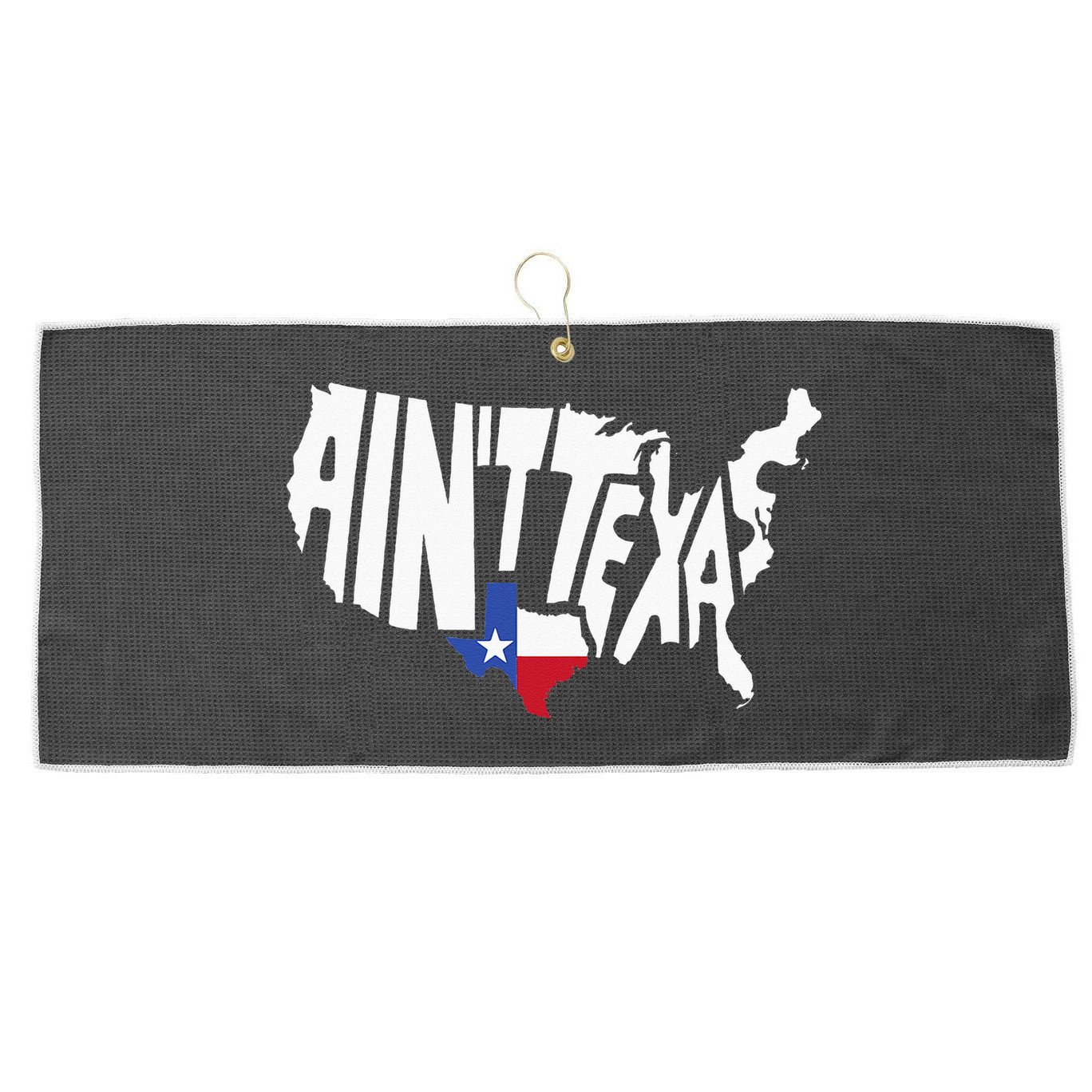Funny Aint Texas USA Map Proud Texan Large Microfiber Waffle Golf Towel