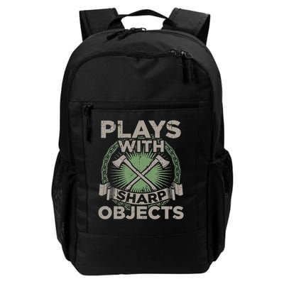 Funny Axe Throwing Plays With Sharp Objects Ax Gift Daily Commute Backpack