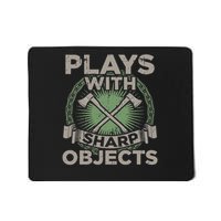 Funny Axe Throwing Plays With Sharp Objects Ax Gift Mousepad