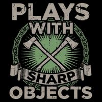 Funny Axe Throwing Plays With Sharp Objects Ax Gift Mousepad