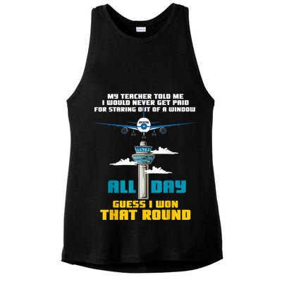Funny Air Traffic Controller Saying ATC Flight Control Ladies PosiCharge Tri-Blend Wicking Tank