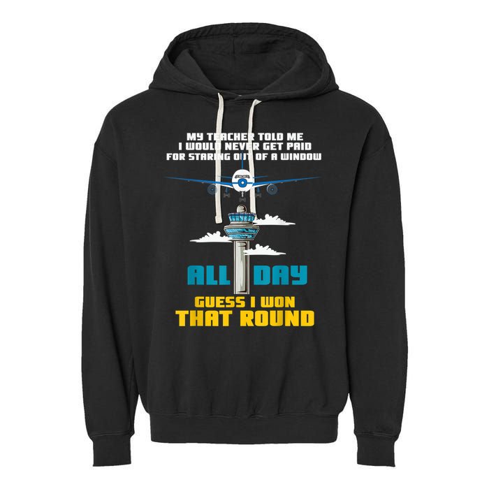 Funny Air Traffic Controller Saying ATC Flight Control Garment-Dyed Fleece Hoodie