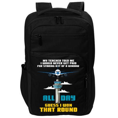 Funny Air Traffic Controller Saying ATC Flight Control Impact Tech Backpack