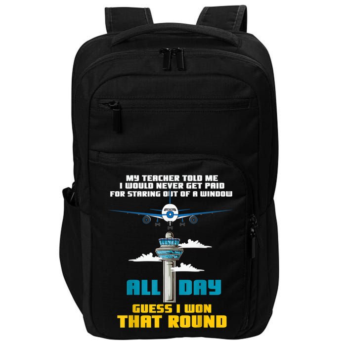 Funny Air Traffic Controller Saying ATC Flight Control Impact Tech Backpack