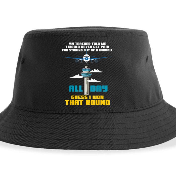 Funny Air Traffic Controller Saying ATC Flight Control Sustainable Bucket Hat
