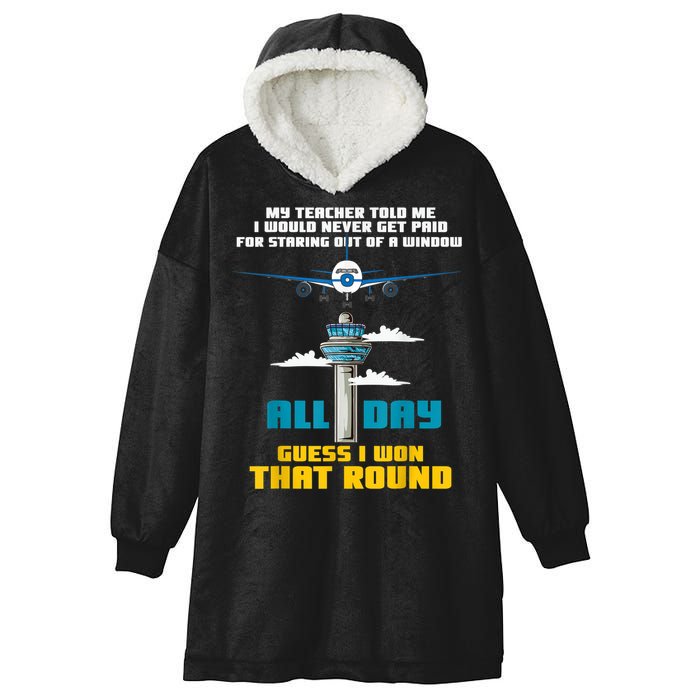 Funny Air Traffic Controller Saying ATC Flight Control Hooded Wearable Blanket
