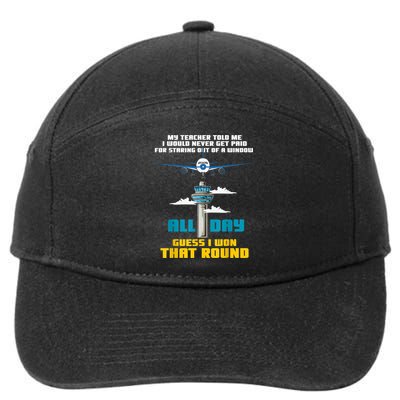 Funny Air Traffic Controller Saying ATC Flight Control 7-Panel Snapback Hat