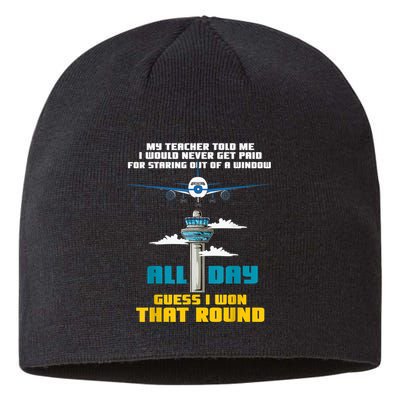Funny Air Traffic Controller Saying ATC Flight Control Sustainable Beanie