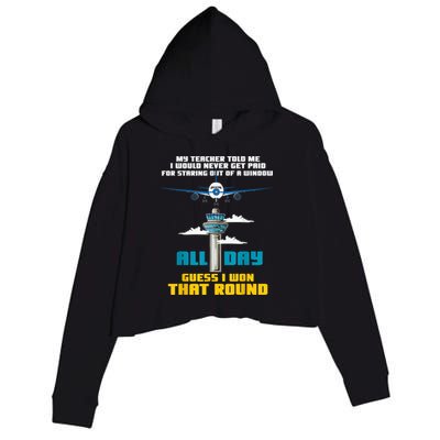 Funny Air Traffic Controller Saying ATC Flight Control Crop Fleece Hoodie