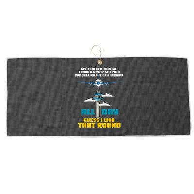 Funny Air Traffic Controller Saying ATC Flight Control Large Microfiber Waffle Golf Towel