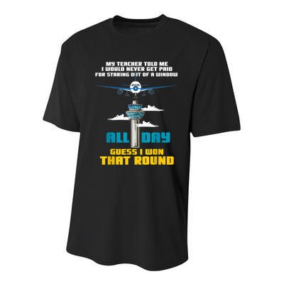 Funny Air Traffic Controller Saying ATC Flight Control Youth Performance Sprint T-Shirt