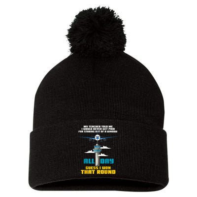 Funny Air Traffic Controller Saying ATC Flight Control Pom Pom 12in Knit Beanie