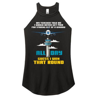 Funny Air Traffic Controller Saying ATC Flight Control Women's Perfect Tri Rocker Tank